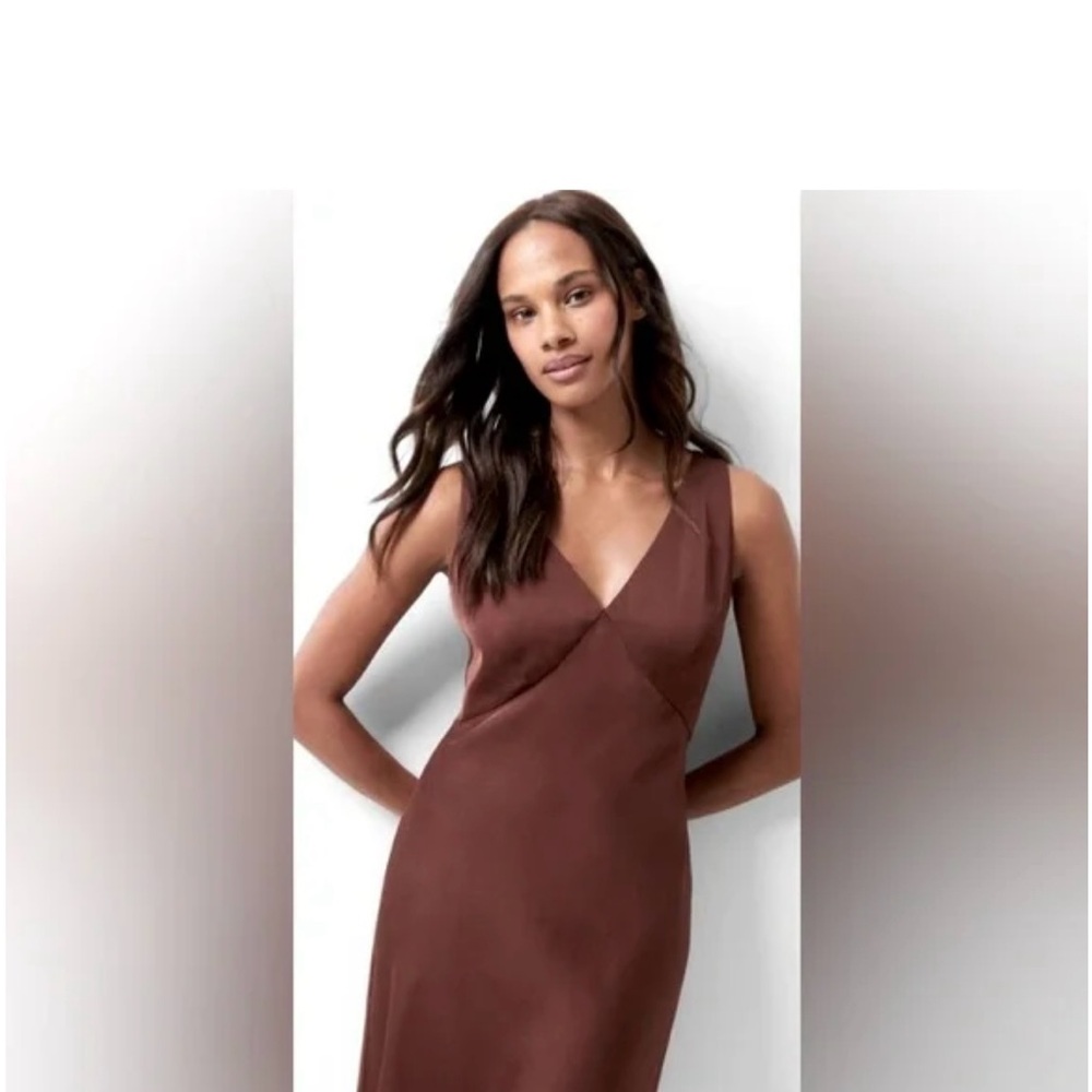 French Connection Womens Ennis
Satin Slip Mini Dress, Brown